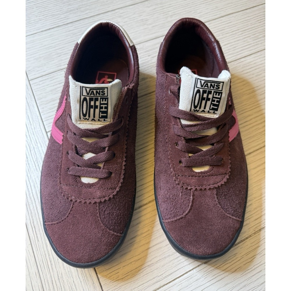 Vans NEW Sport Low Suede Womens Sz 9 Sneakers Maroon & Pink Skater Lace Up Shoes
